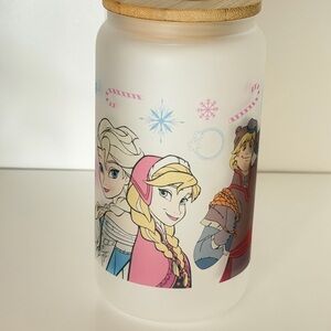 Snow Princess 16oz Frosted Glass Tumbler with Bamboo Lid
